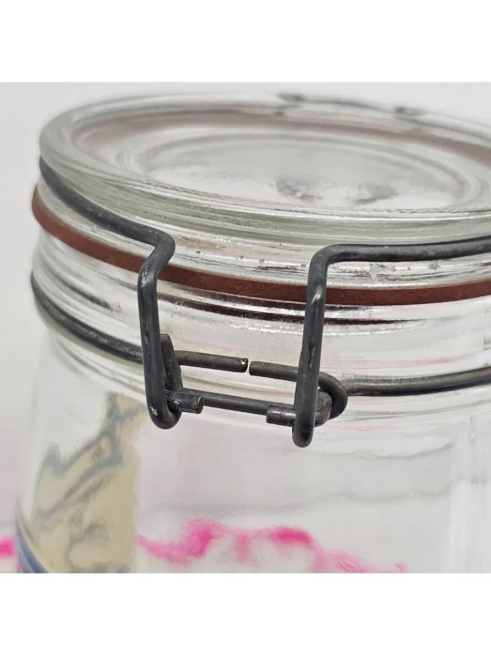 Vintage Tradewind Importers Tea Glass Canister Jar Wire Bail Clamp Lid 6